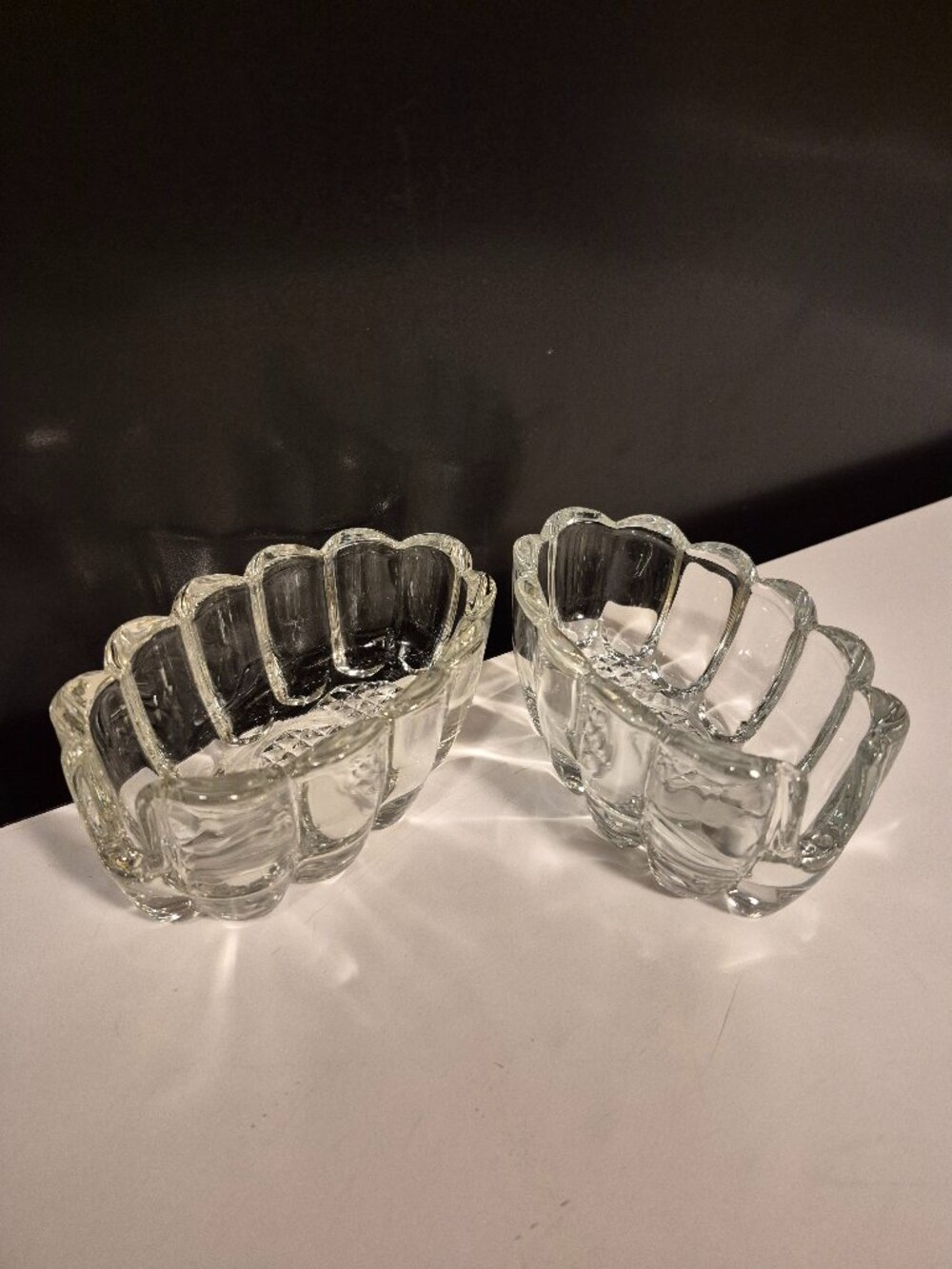 VINTAGE PRINCESS HOUSE CRYSTAL UTENSIL SPOON AND FORK REST HOLDER (SET OF 2)